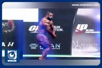 فیگور نمایشی هادی چوپان در مراسم مسترالمپیا + فیلم