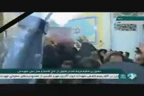 فیلم ورود پیکرهای مطهر شهید سلیمانی و همرزمانش به حرم حضرت معصومه