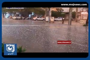 بارش تگرگ‌های تخم مرغی در دهلران + فیلم