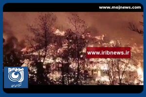 ۱۳۰ ساختمان مسکونی و تجاری امام زاده ابراهیم شفت در آتش سوخت + فیلم