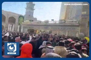 تشییع پیکر شهید ابوباقر الساعدی در حرم امیرالمؤمنین + فیلم
