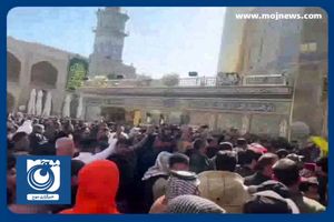 تشییع پیکر شهید ابوباقر الساعدی در حرم امیرالمؤمنین + فیلم