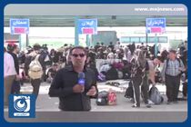 آخرین خبر از جابجایی زائران در مرز مهران + فیلم