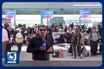 آخرین خبر از جابجایی زائران در مرز مهران + فیلم