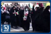 حضور پرشور بسیجیان تهرانی در رزمایش اقتدار بسیج + فیلم