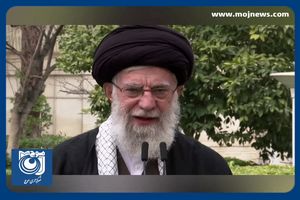 تشکر رهبر انقلاب از ملت ایران به خاطر حضور در پای صندوق‌های رای + فیلم