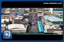 تصاویر هوایی از راهپیمایی روز قدس در قم + فیلم