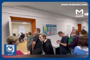 صف اهدای خون روس‌ها برای مجروحان حادثه تروریستی مسکو + فیلم