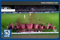لحظه بالا بردن جام قهرمانی و جشن بازیکنان پرسپولیس + فیلم