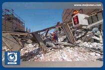 تلاش نیروهای امداد و نجات در محل حادثه ریزش ساختمان در تهران + فیلم