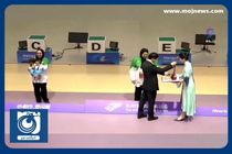 ساره جوانمردی با فرزندش روی سکو رفت + فیلم