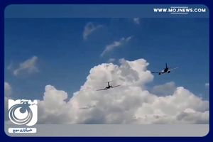 مانور زیبای دو هواپیمای توپولوف ۱۵۴ و ایرباس A319
