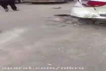 زیر گرفتن ماموران پلیس توسط راننده نیسان