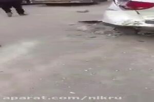 زیر گرفتن ماموران پلیس توسط راننده نیسان