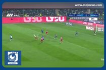 گل اول پرسپولیس به استقلال توسط امید عالیشاه +فیلم
