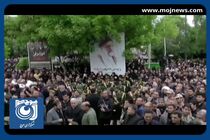 حضور گسترده مردم تبریز در مراسم تشییع پیکر شهید رئیسی و همراهانش + فیلم
