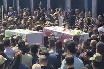 مراسم وداع و خاکسپاری چهار شهید حمله موشکی دشمن در اهواز برگزار شد
